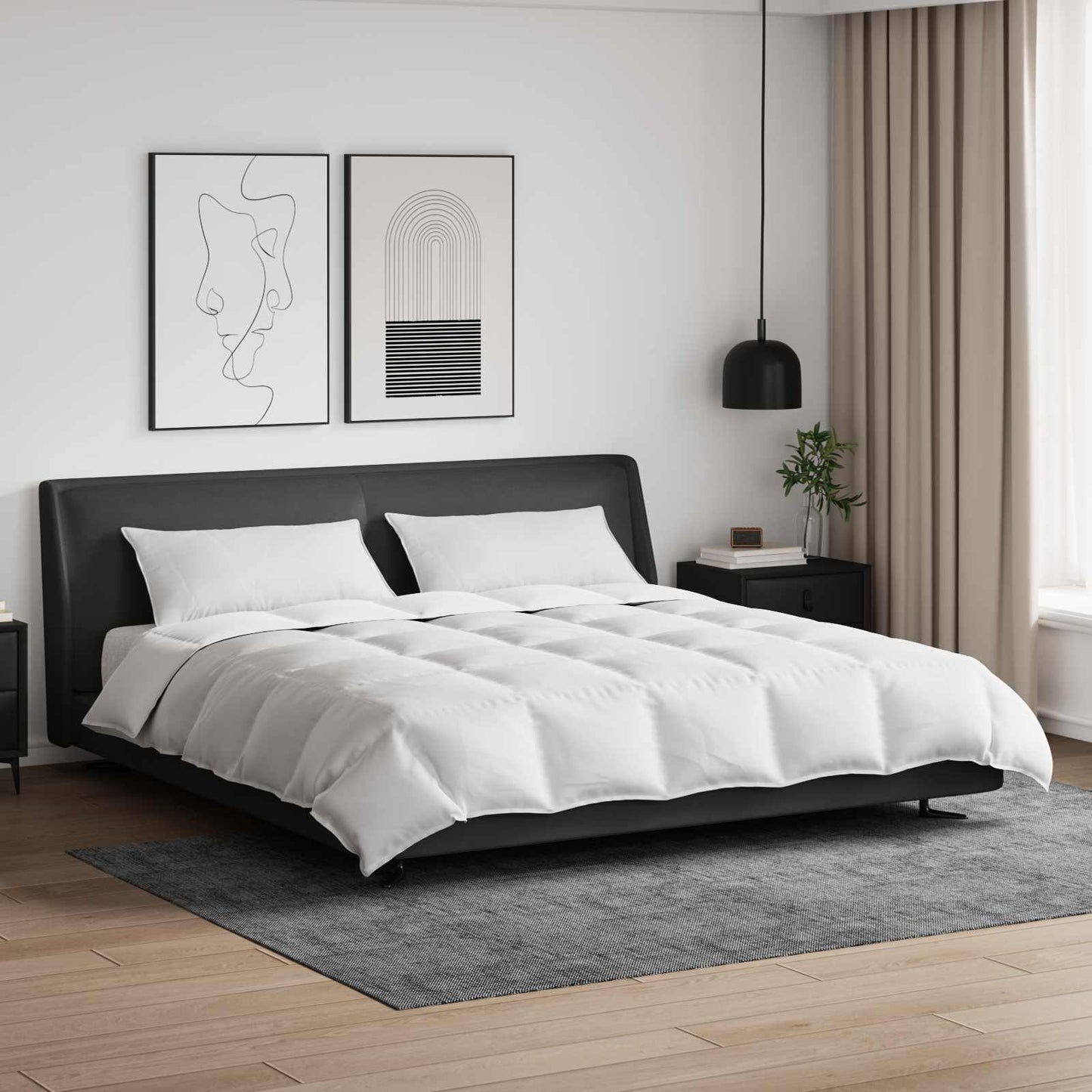 Set di Piumoni con cuscino 3 pcs Bianco Piuma d'anatra