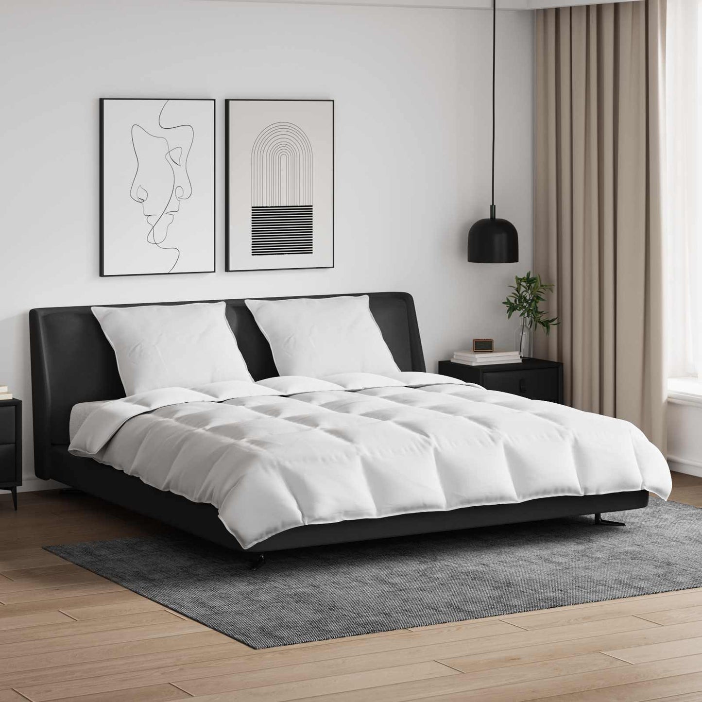 Set di Piumoni con cuscino 3 pcs Bianco Piuma d'anatra