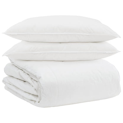 Set di Piumoni con cuscino 3 pcs Bianco Piuma d'anatra