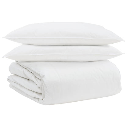 Set di Piumoni con cuscino 3 pcs Bianco Piuma d'anatra
