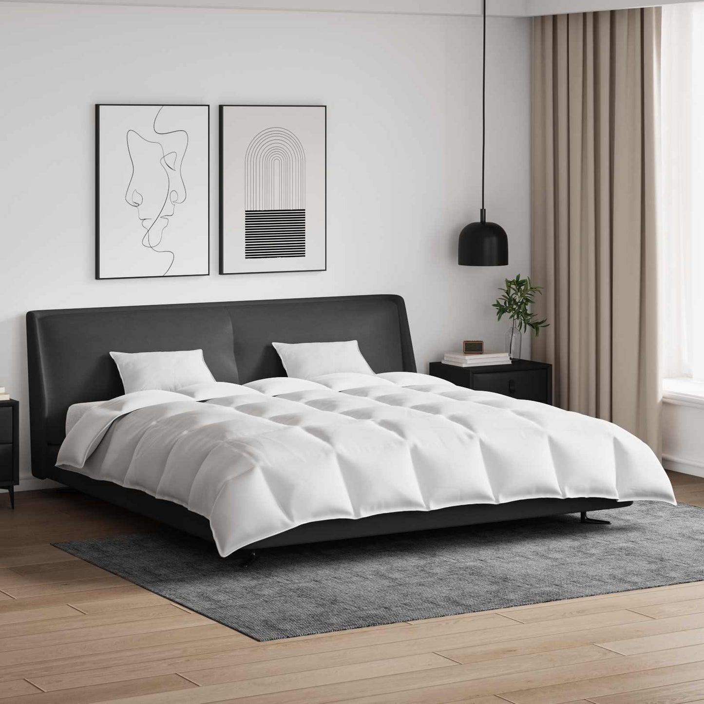 Set di Piumoni con cuscino 3 pcs Bianco Piuma d'anatra