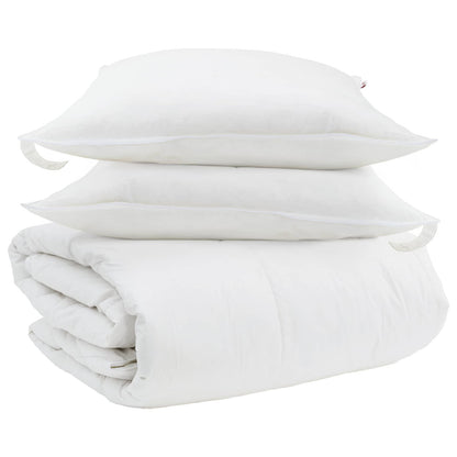 Set di Piumoni con cuscino 3 pcs Bianco Piuma d'anatra
