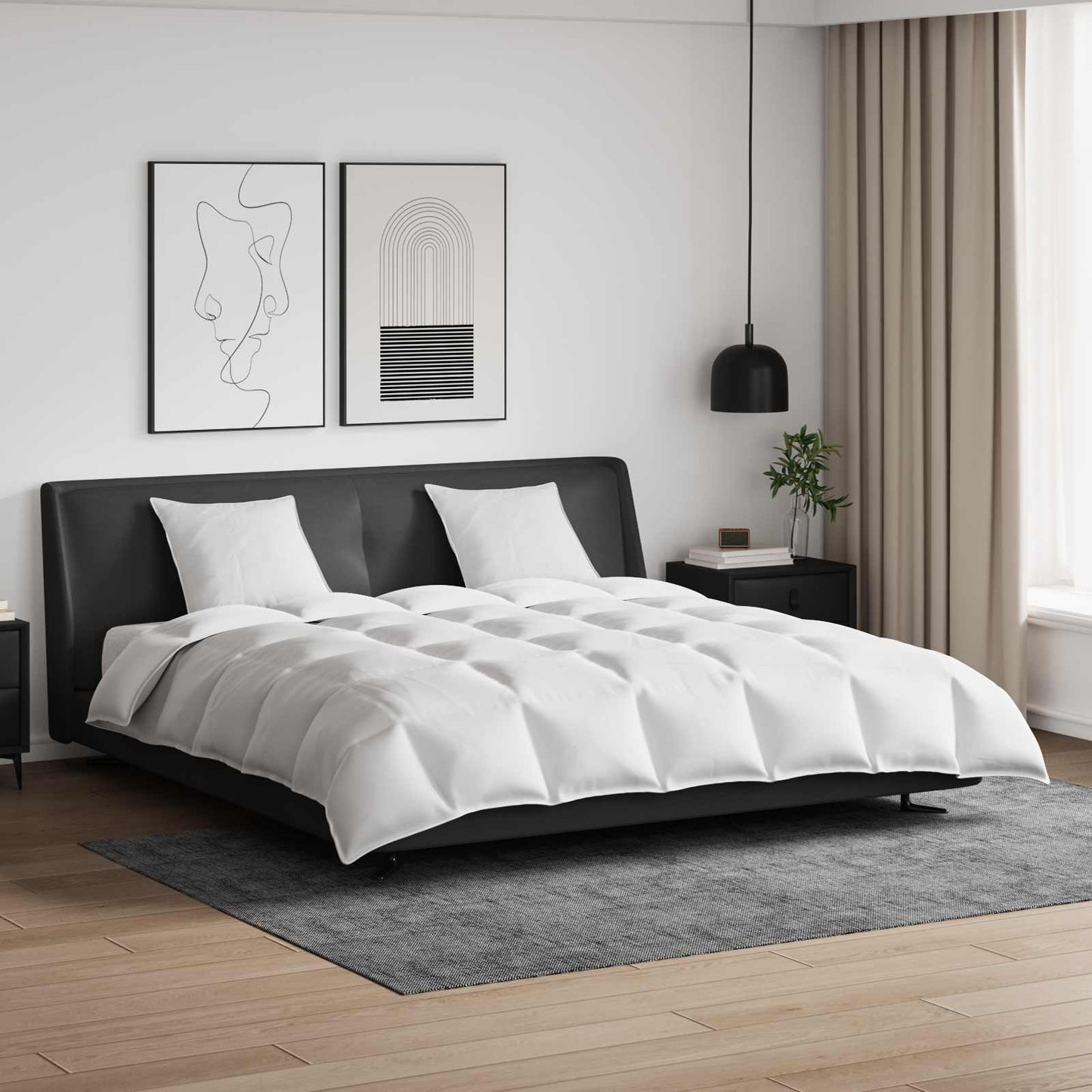 Set di Piumoni con cuscino 3 pcs Bianco Piuma d'anatra