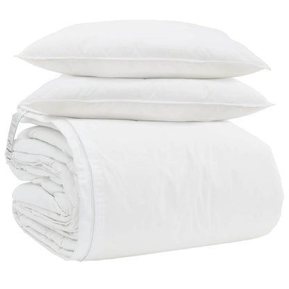 Set di Piumoni con cuscino 3 pcs Bianco Piuma d'anatra