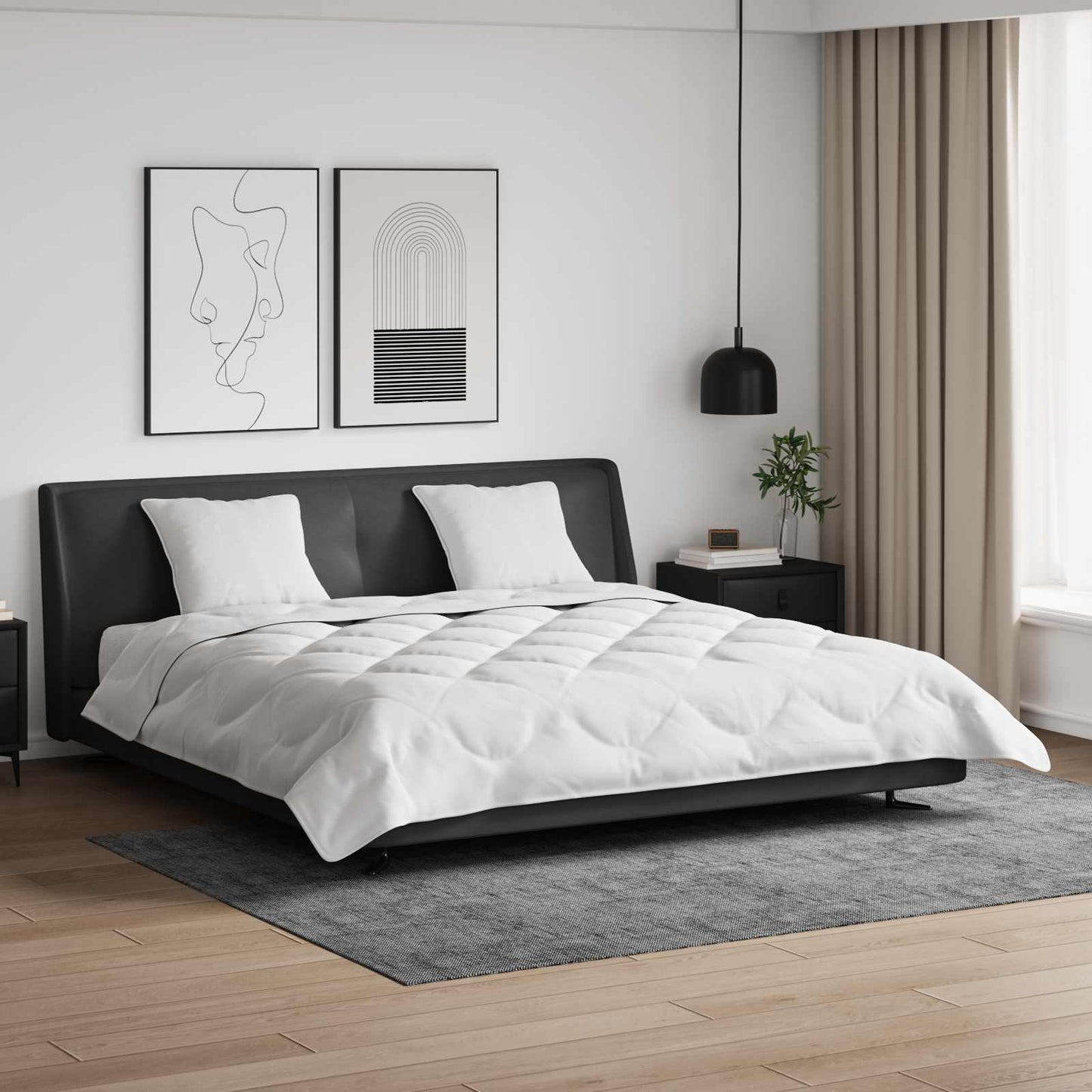 Duvet Estivo con cuscino 3 pcs Bianco Microfibra