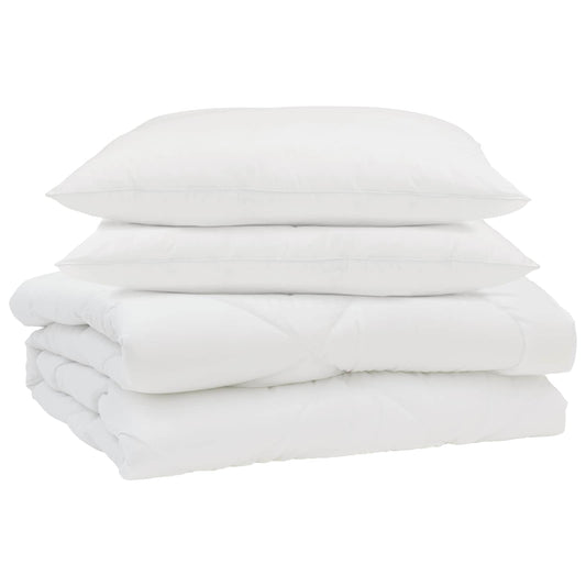Duvet Estivo con cuscino 3 pcs Bianco Microfibra
