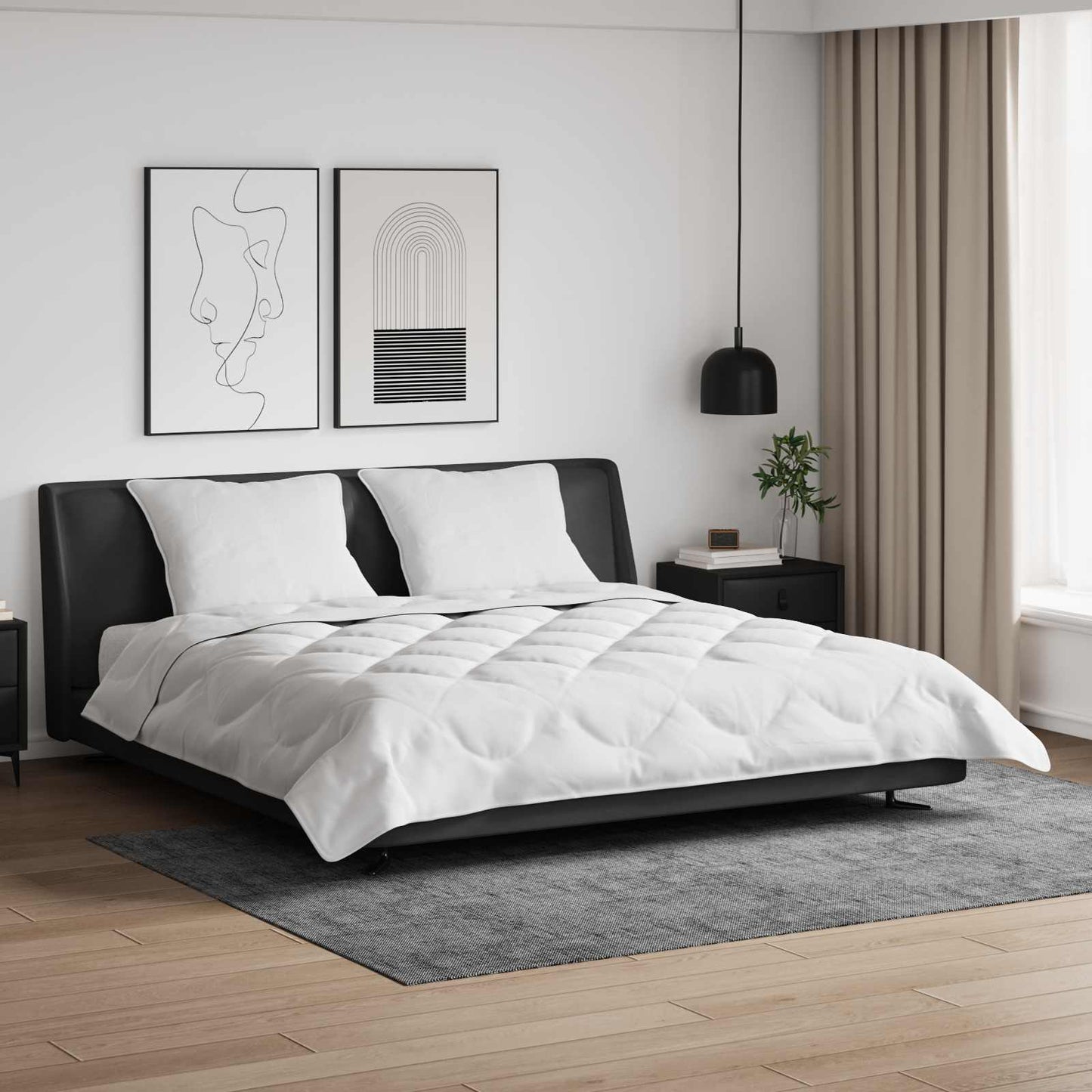 Duvet Estivo con cuscino 3 pcs Bianco Microfibra