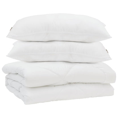 Duvet Estivo con cuscino 3 pcs Bianco Microfibra