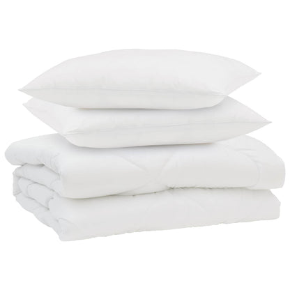 Duvet Estivo con cuscino 3 pcs Bianco Microfibra