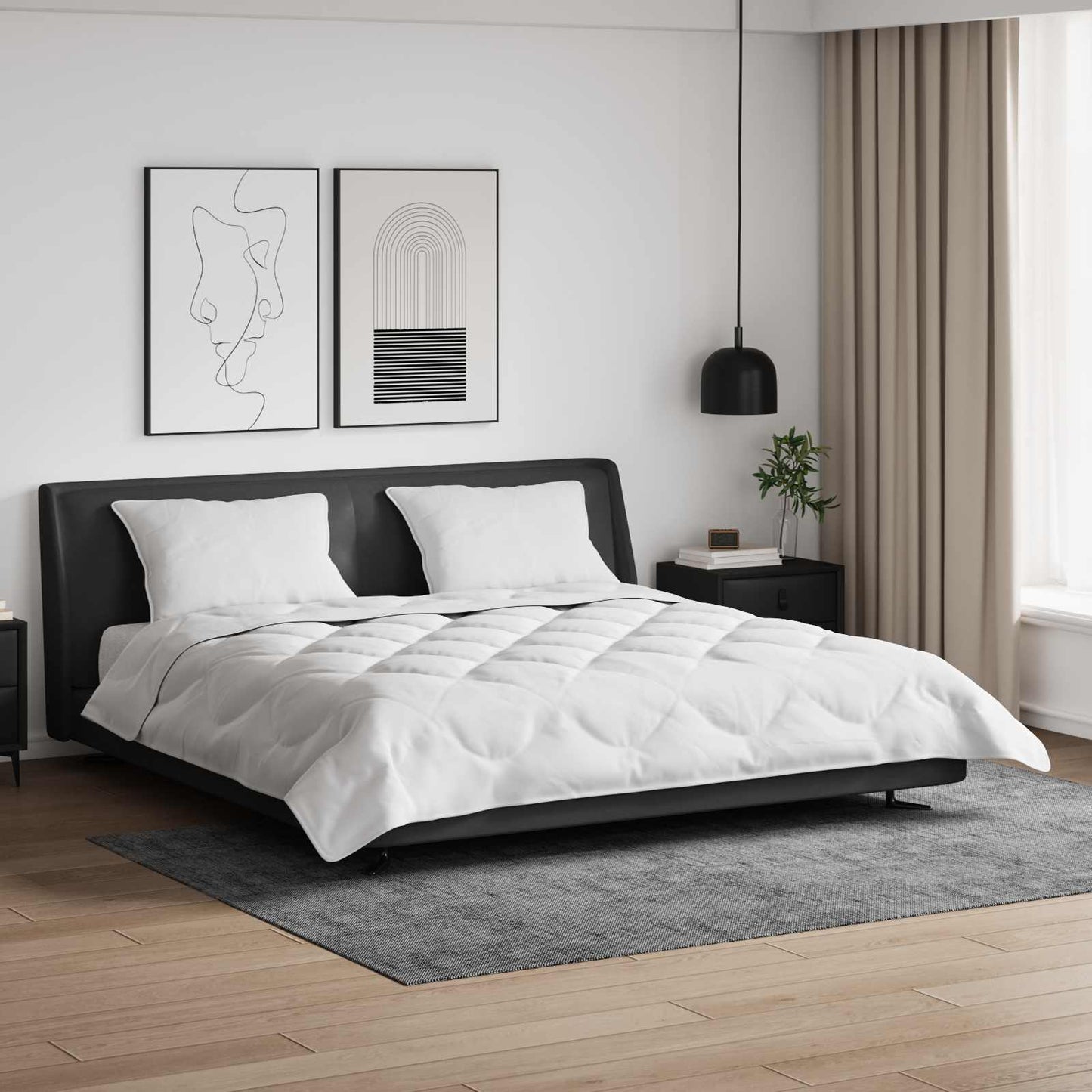 Duvet Estivo con cuscino 3 pcs Bianco Microfibra