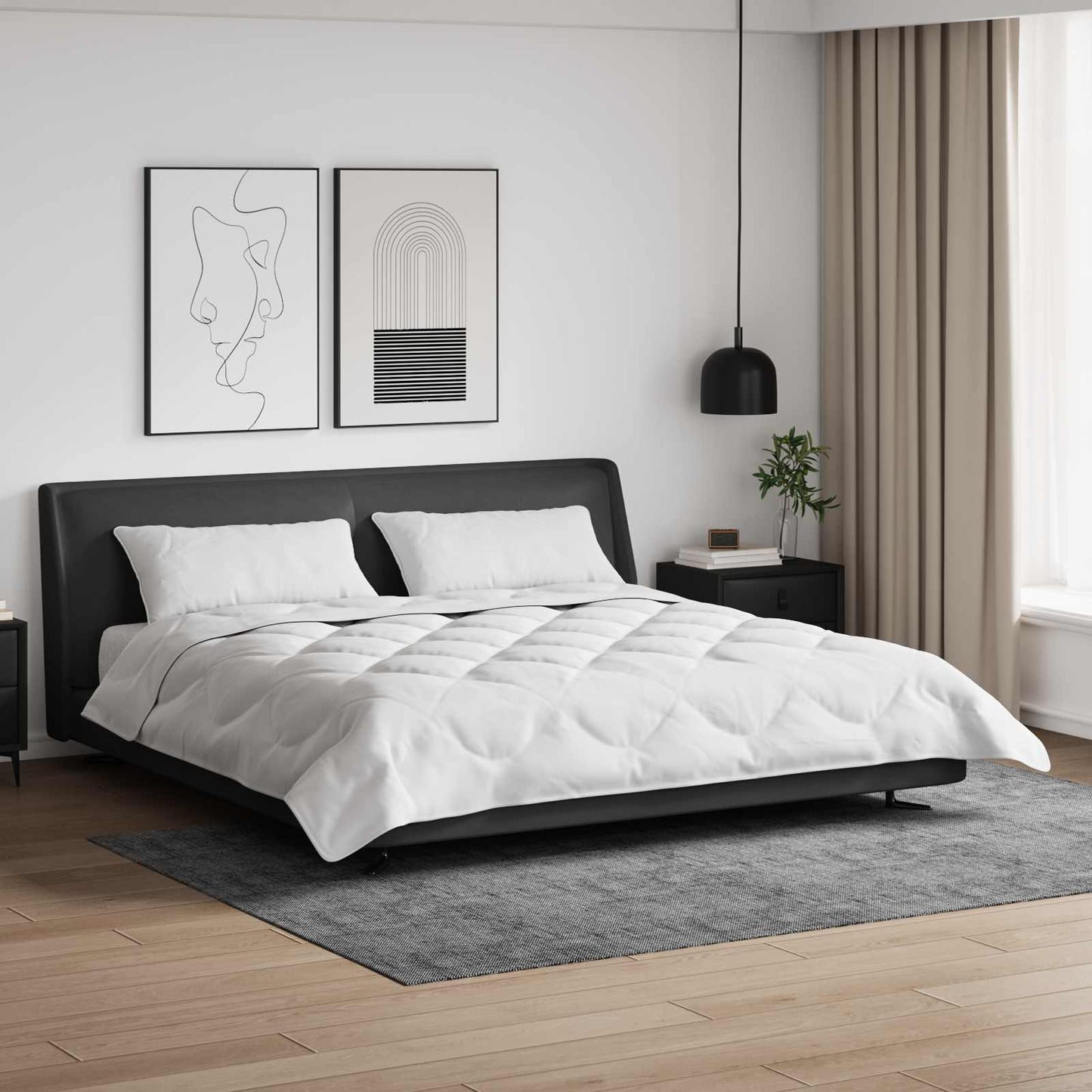 Duvet Estivo con cuscino 3 pcs Bianco Microfibra