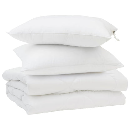 Duvet Estivo con cuscino 3 pcs Bianco Microfibra