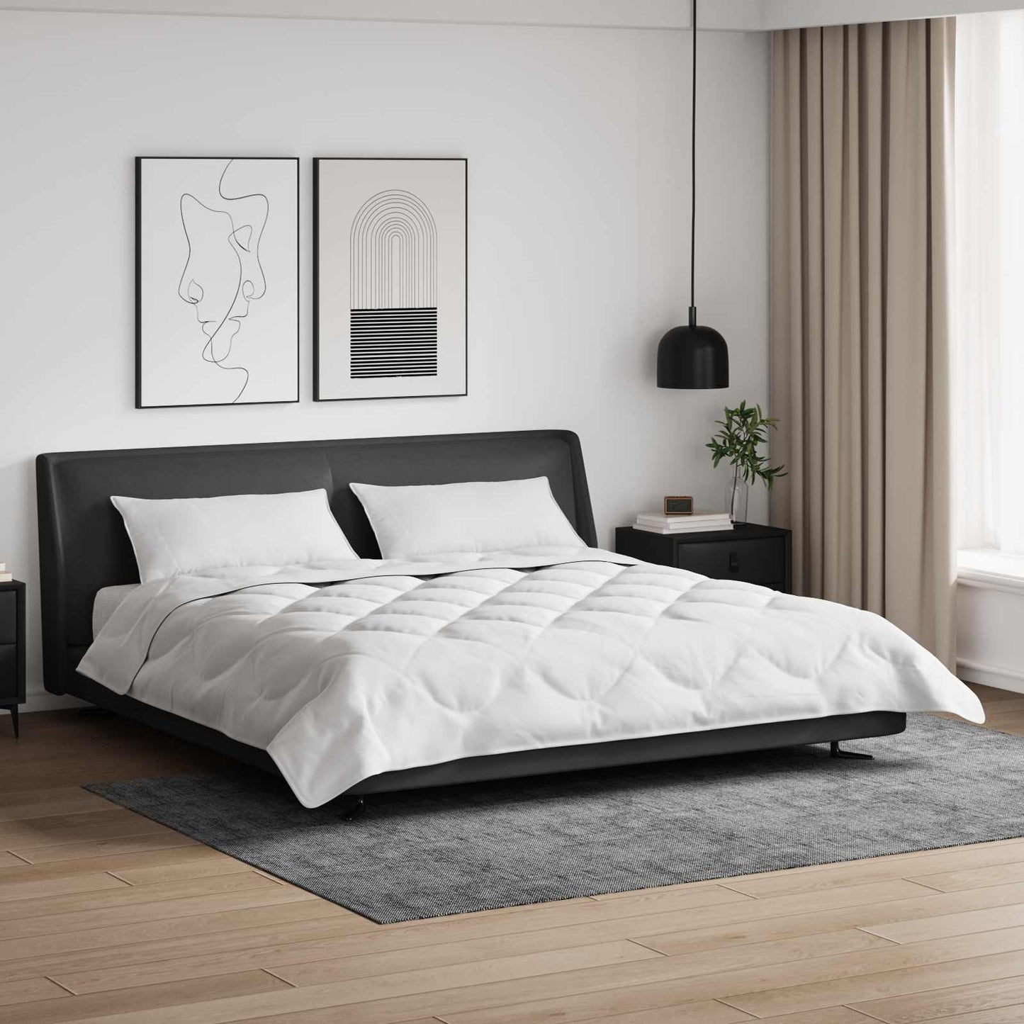 Piumone con cuscino 3 pcs Bianco Microfibra