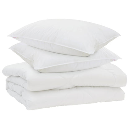 Piumone con cuscino 3 pcs Bianco Microfibra