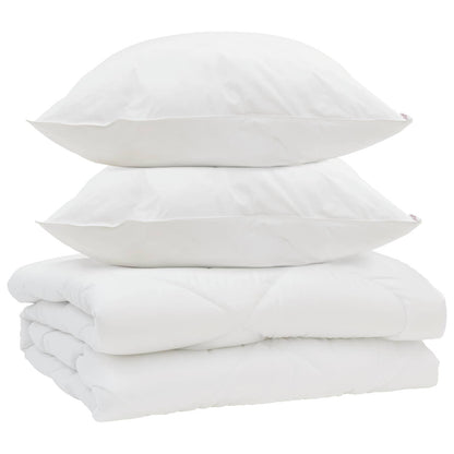 Piumone con cuscino 3 pcs Bianco Microfibra