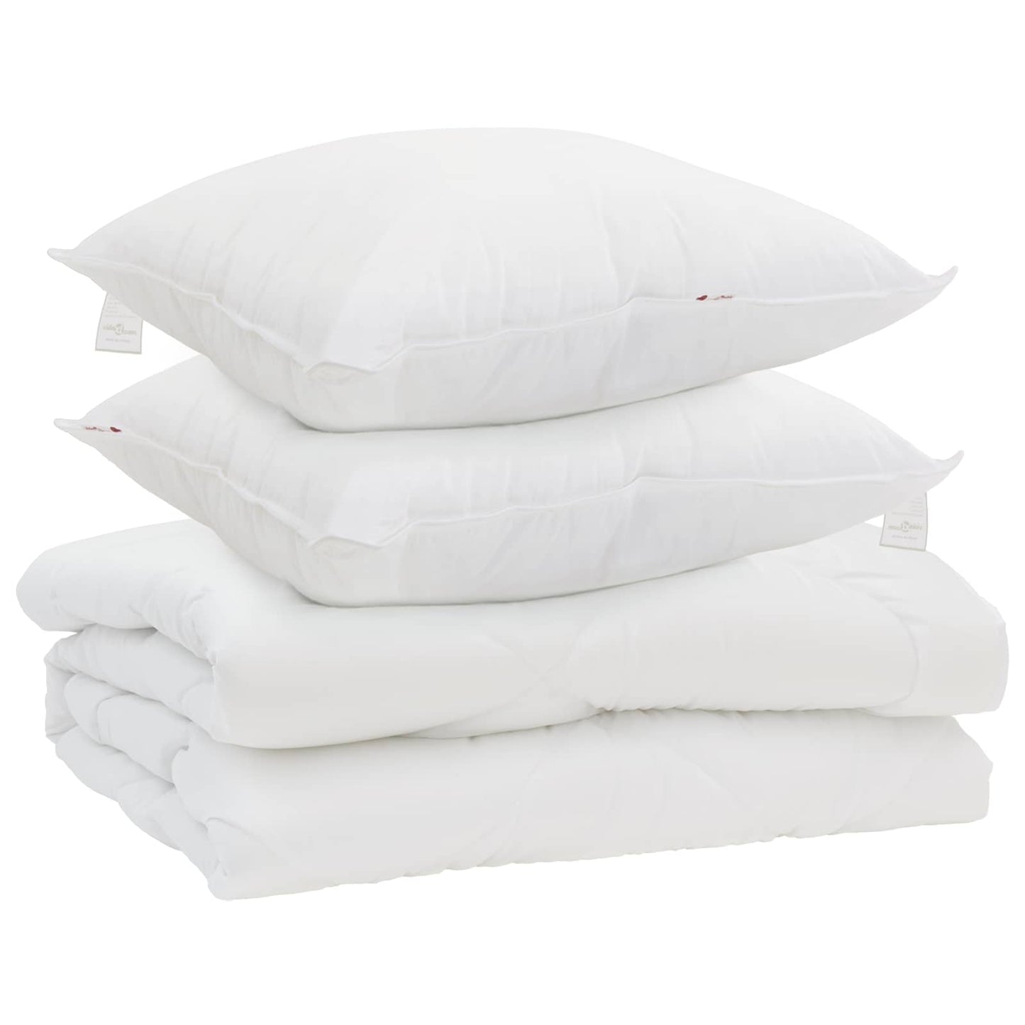 Piumone con cuscino 3 pcs Bianco Microfibra