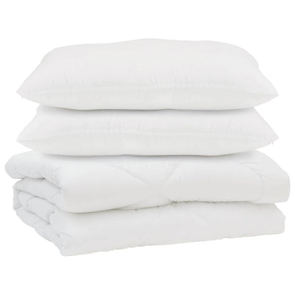 Piumone con cuscino 3 pcs Bianco Microfibra