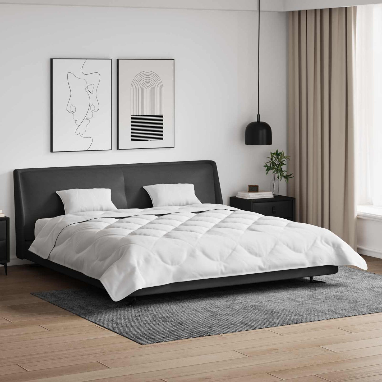 Piumone con cuscino 3 pcs Bianco Microfibra