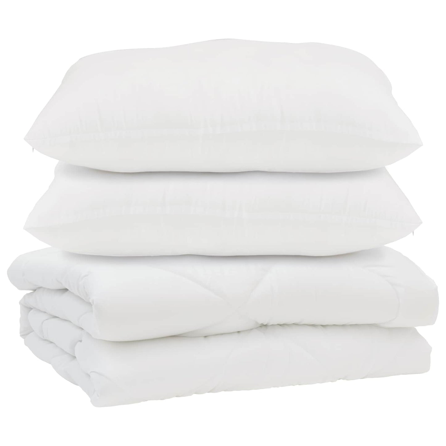 Piumone con cuscino 3 pcs Bianco Microfibra