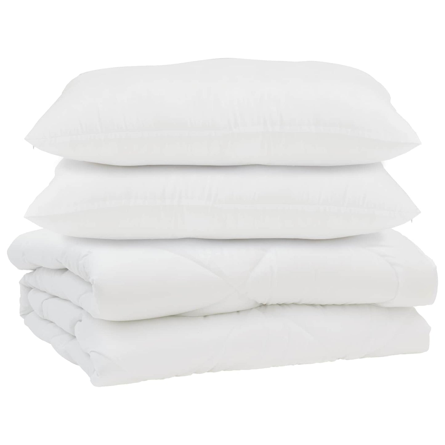 Piumone con cuscino 3 pcs Bianco Microfibra