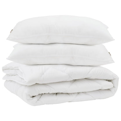 Piumone con cuscino 3 pcs Bianco Microfibra