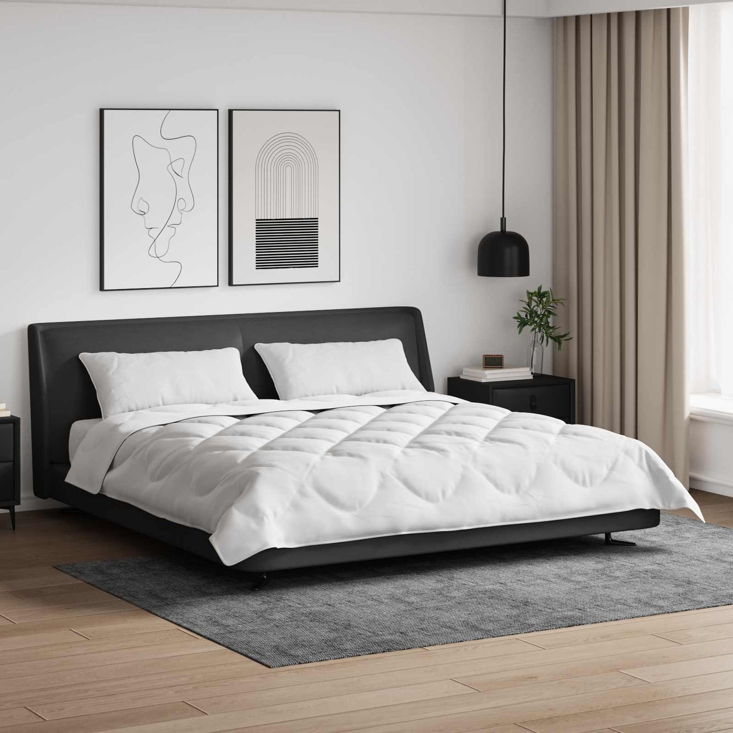 Piumone con cuscino 3 pcs Bianco Microfibra | homemem39