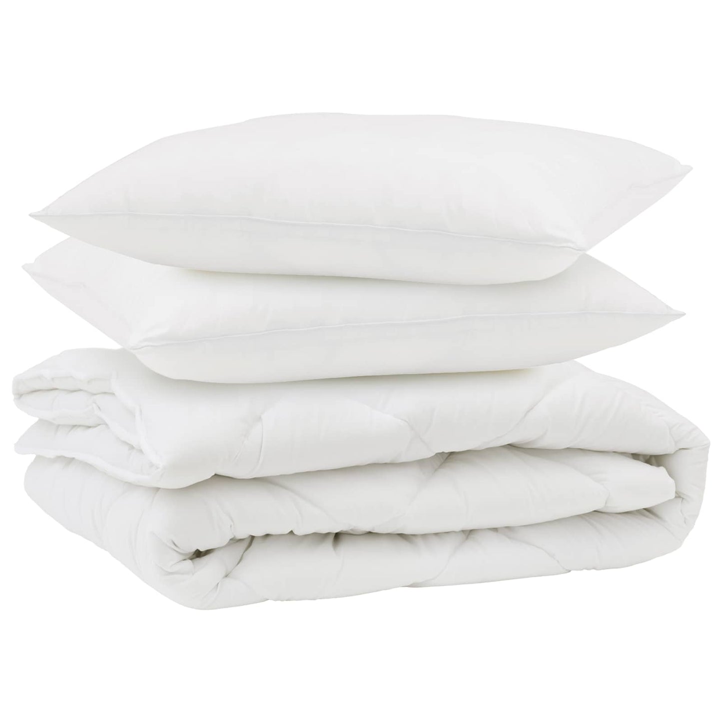 Piumone con cuscino 3 pcs Bianco Microfibra