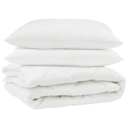 Piumone con cuscino 3 pcs Bianco Microfibra