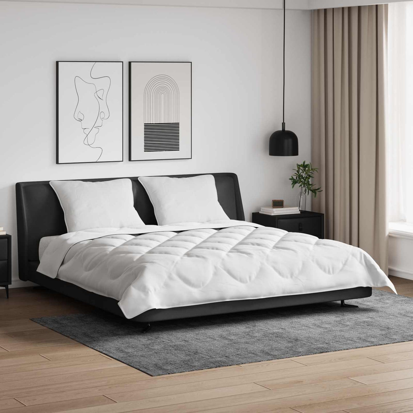 Piumone con cuscino 3 pcs Bianco Microfibra