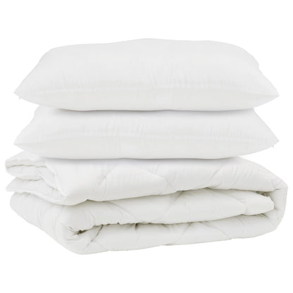 Piumone con cuscino 3 pcs Bianco Microfibra