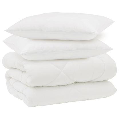 Duvet Invernale con cuscino 3 pcs Bianco Microfibra