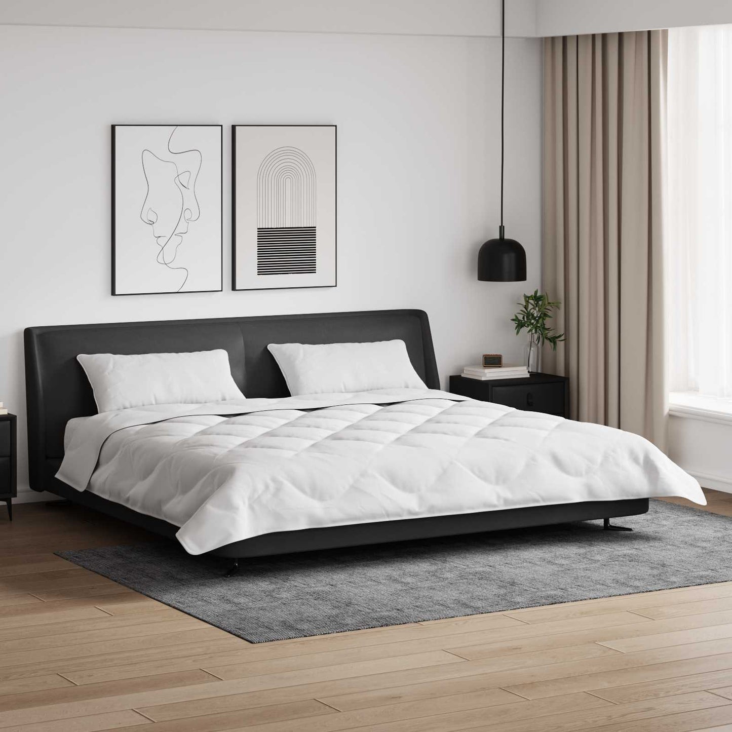 Duvet Invernale con cuscino 3 pcs Bianco Microfibra