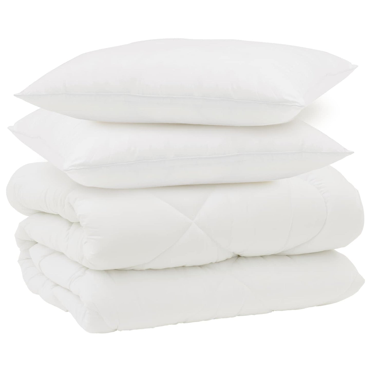 Duvet Invernale con cuscino 3 pcs Bianco Microfibra