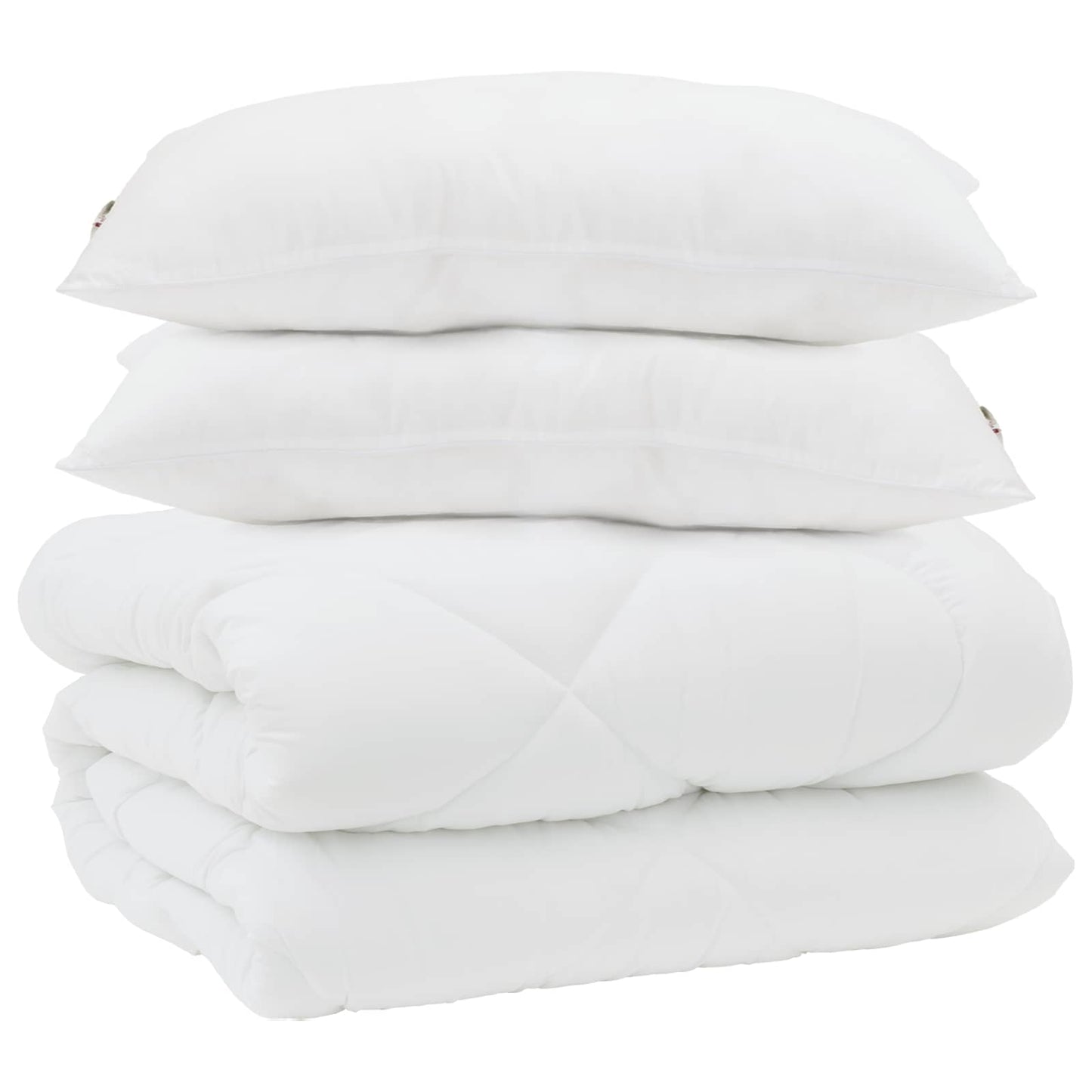 Duvet Invernale con cuscino 3 pcs Bianco Microfibra