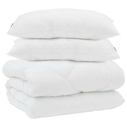 Duvet Invernale con cuscino 3 pcs Bianco Microfibra