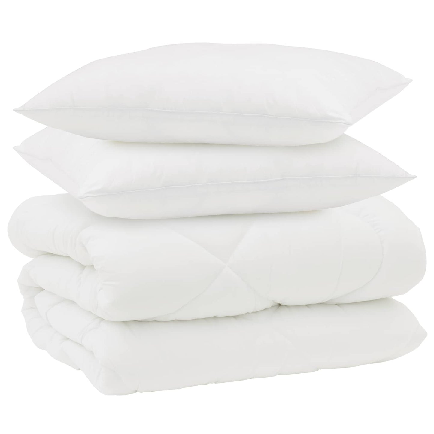 Duvet Invernale con cuscino 3 pcs Bianco Microfibra