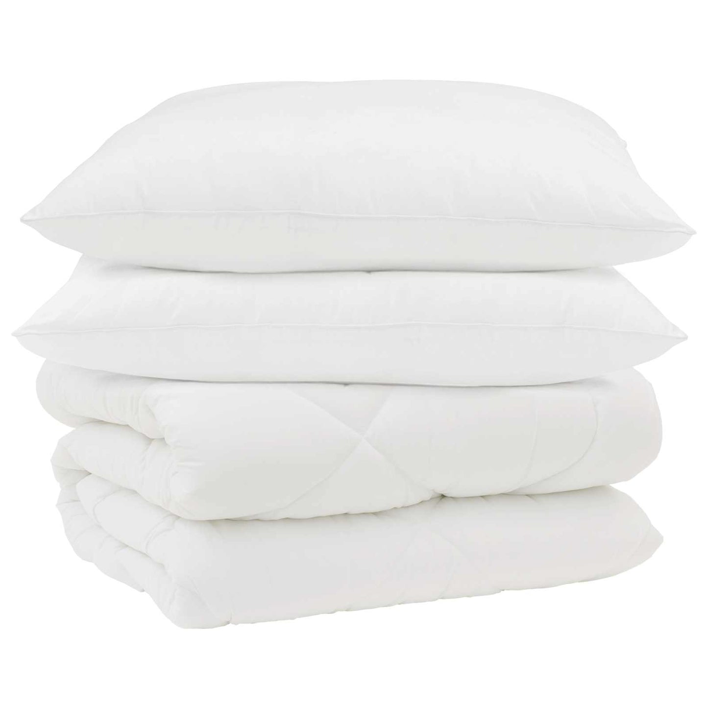 Duvet Invernale con cuscino 3 pcs Bianco Microfibra