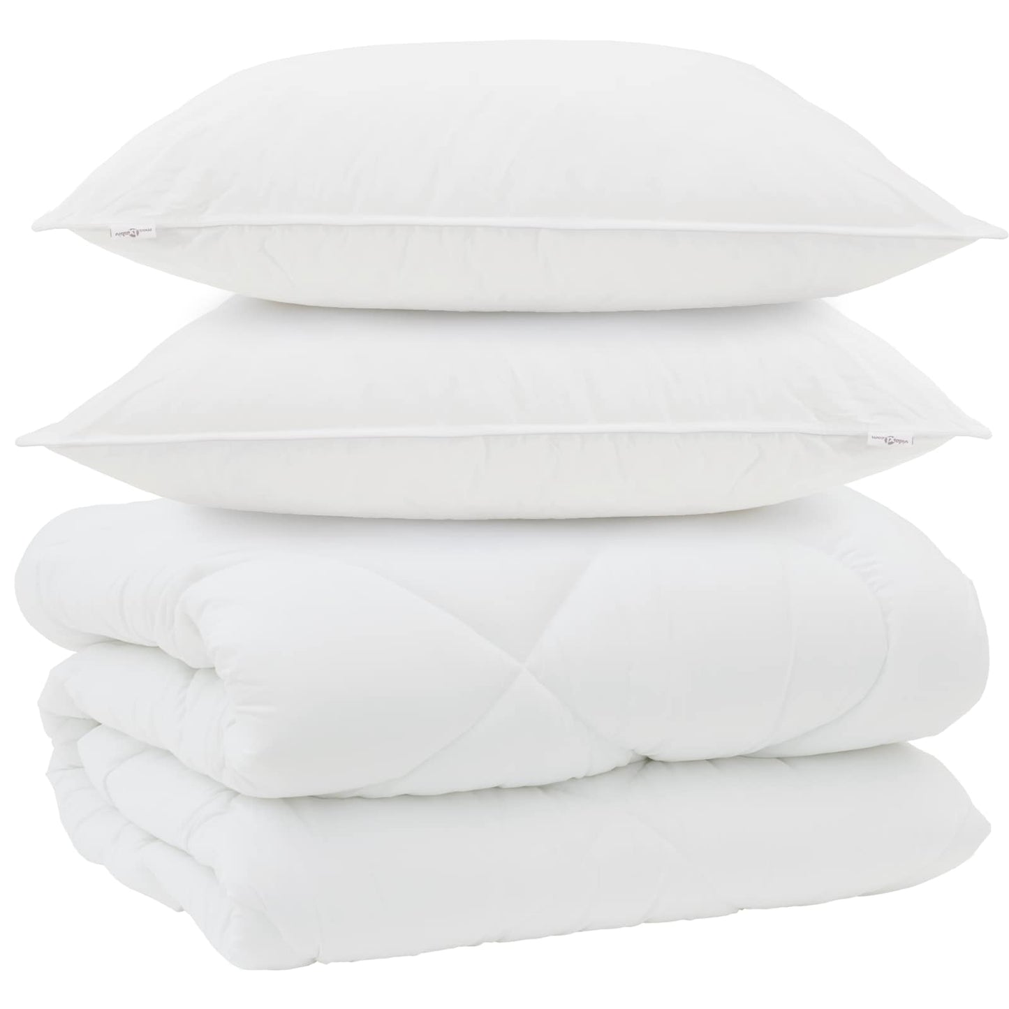 Duvet Invernale con cuscino 3 pcs Bianco Microfibra