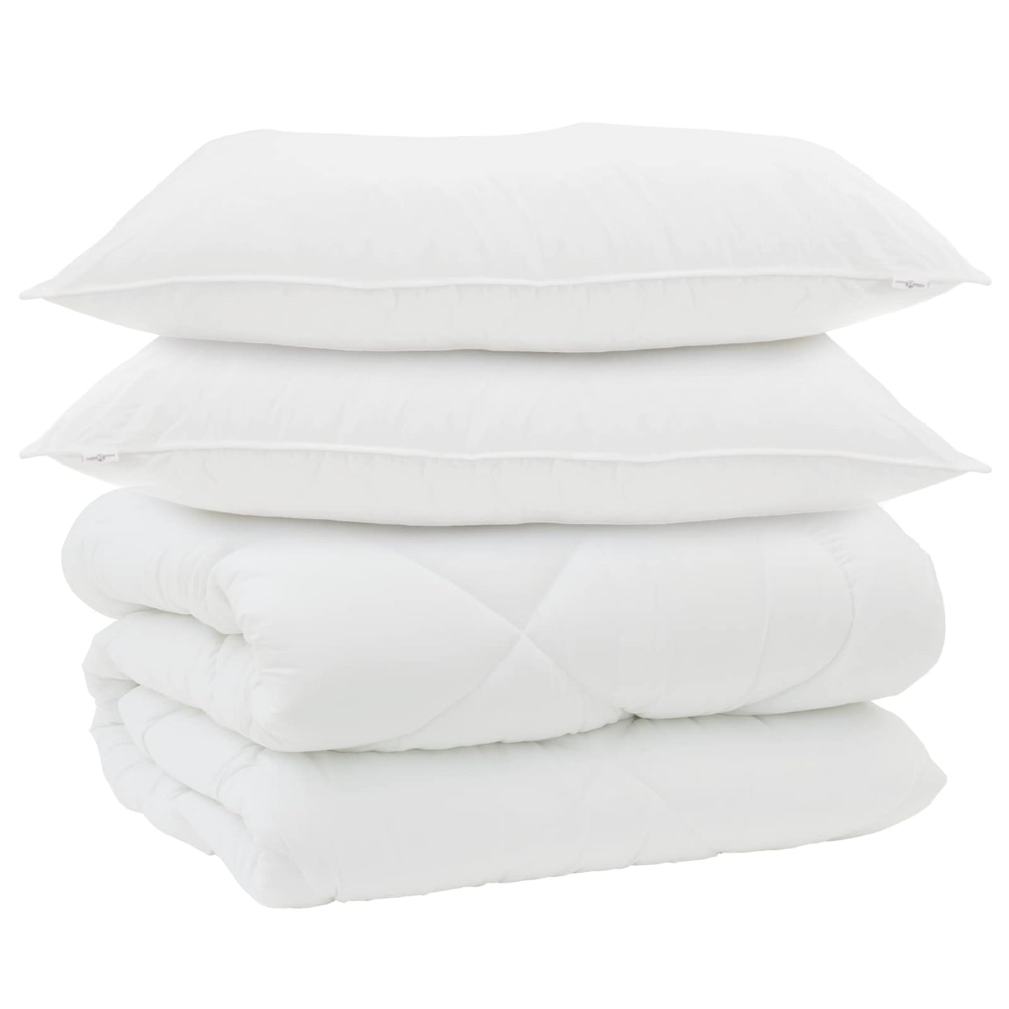 Duvet Invernale con cuscino 3 pcs Bianco Microfibra