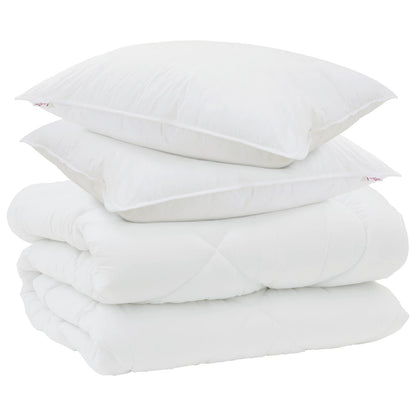 Duvet Invernale con cuscino 3 pcs Bianco Microfibra