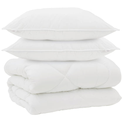 Duvet Invernale con cuscino 3 pcs Bianco Microfibra