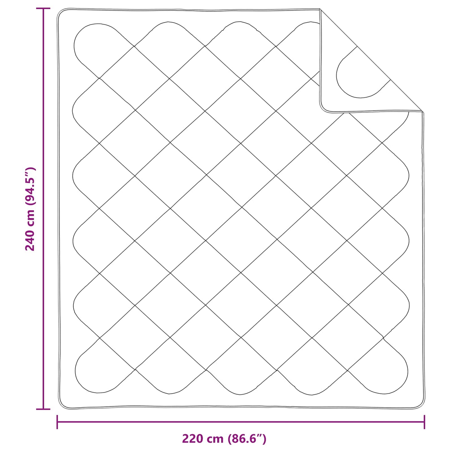 Duvet Invernale con cuscino 3 pcs Bianco Microfibra