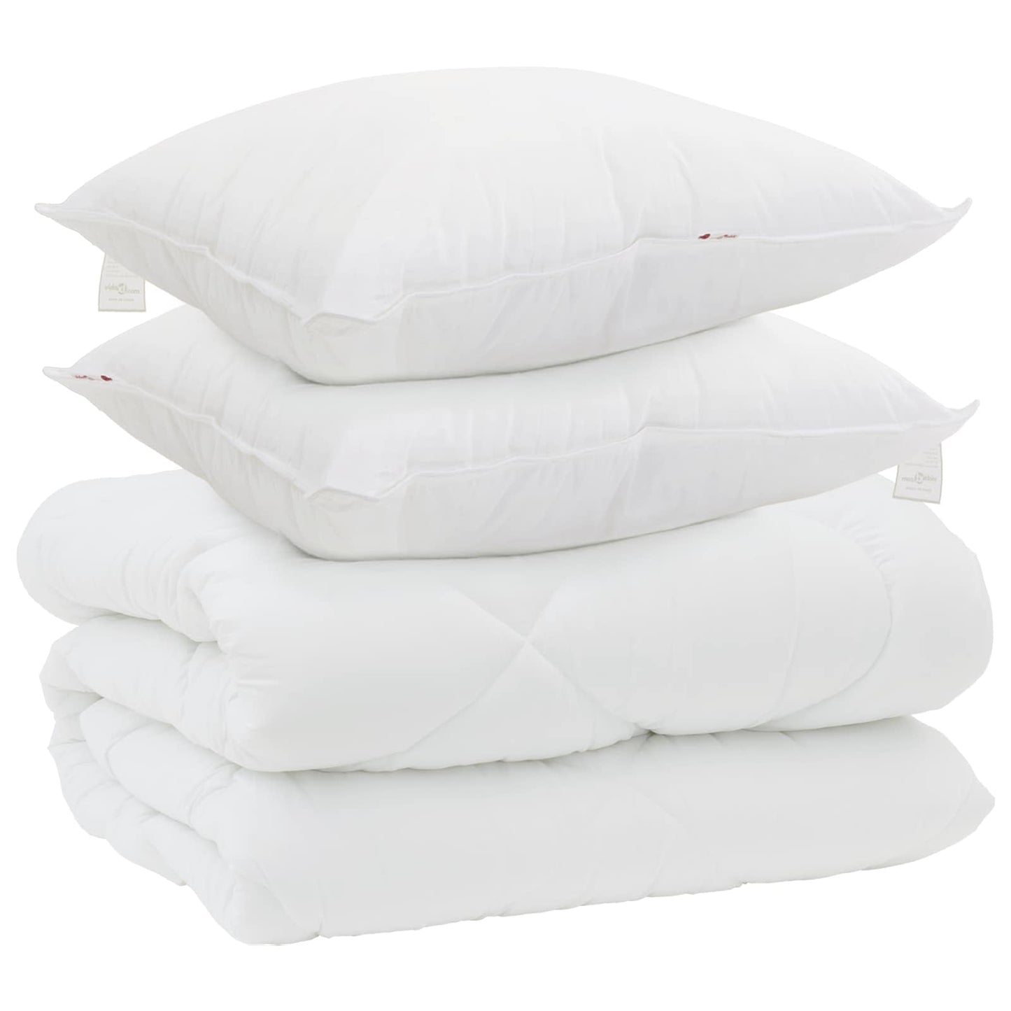 Duvet Invernale con cuscino 3 pcs Bianco Microfibra
