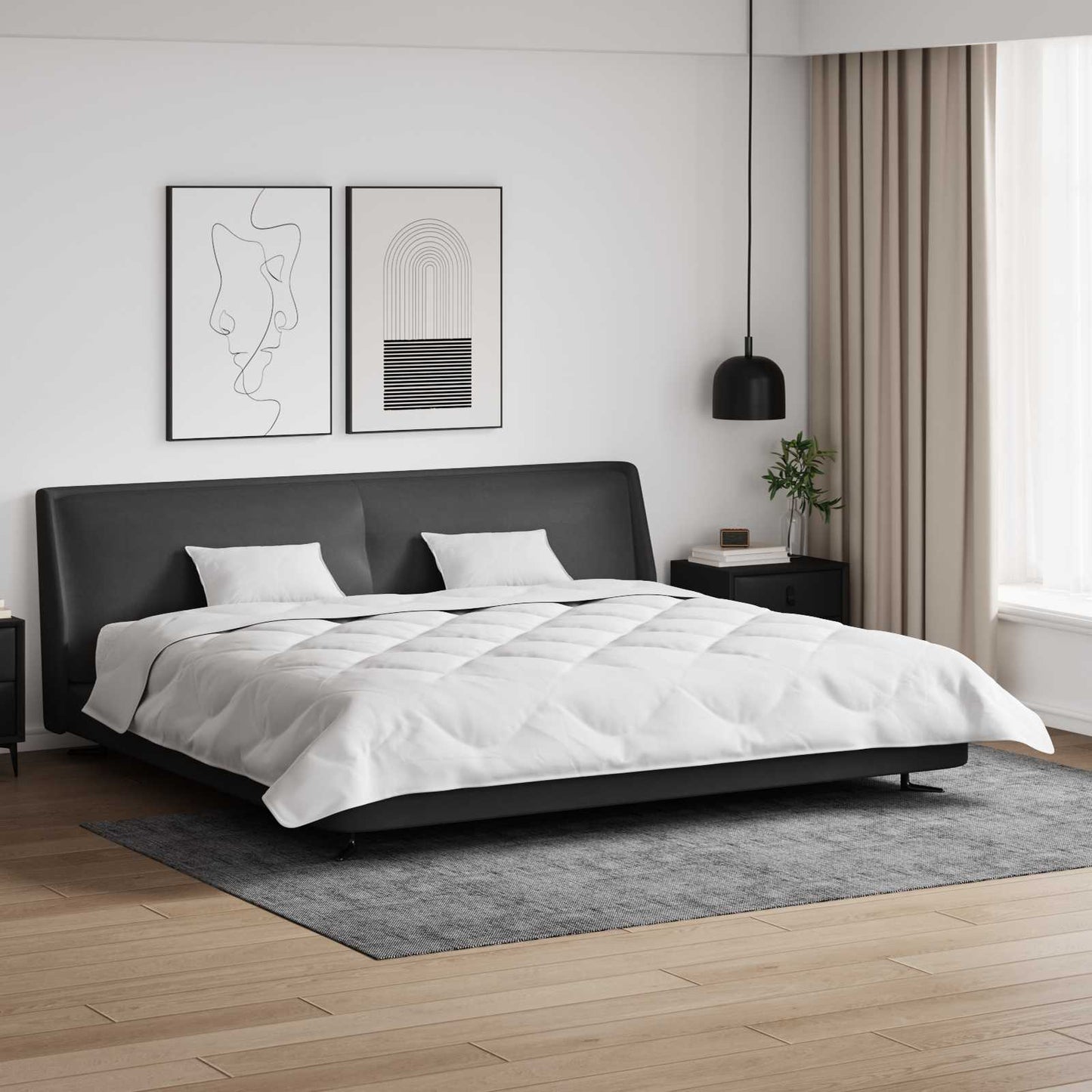 Duvet Invernale con cuscino 3 pcs Bianco Microfibra