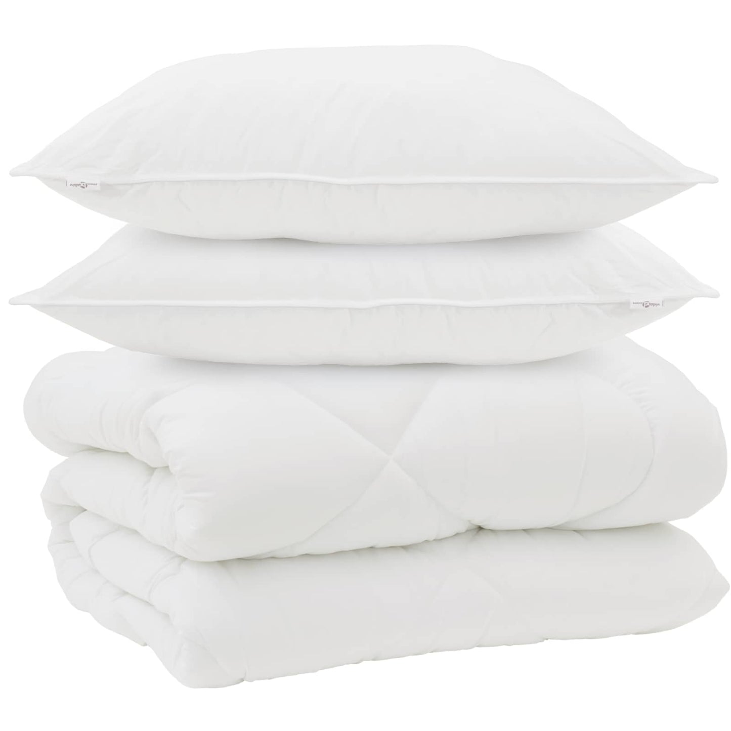 Duvet Invernale con cuscino 3 pcs Bianco Microfibra
