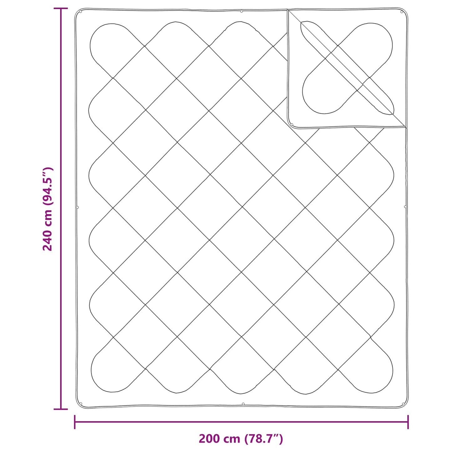 Set di Piumoni 3 pcs Bianco Microfibra e Piuma d'Oca