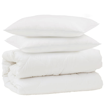 Set di Piumoni 3 pcs Bianco Microfibra e Piuma d'Oca