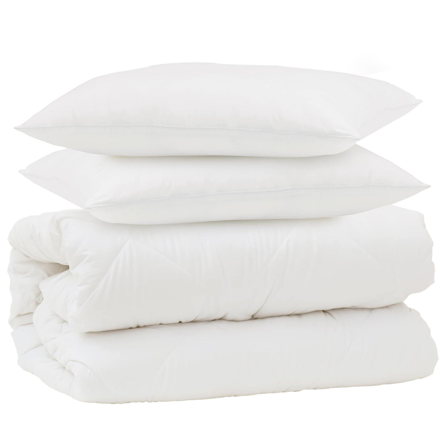 Set di Piumoni 3 pcs Bianco Microfibra e Piuma d'Oca