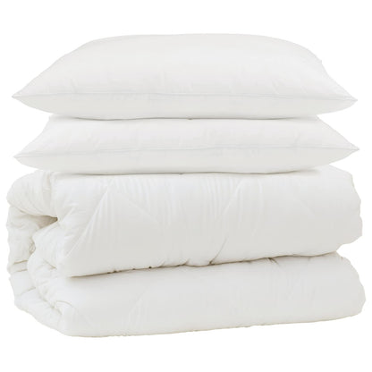 Set di Piumoni 3 pcs Bianco Microfibra e Piuma d'Oca