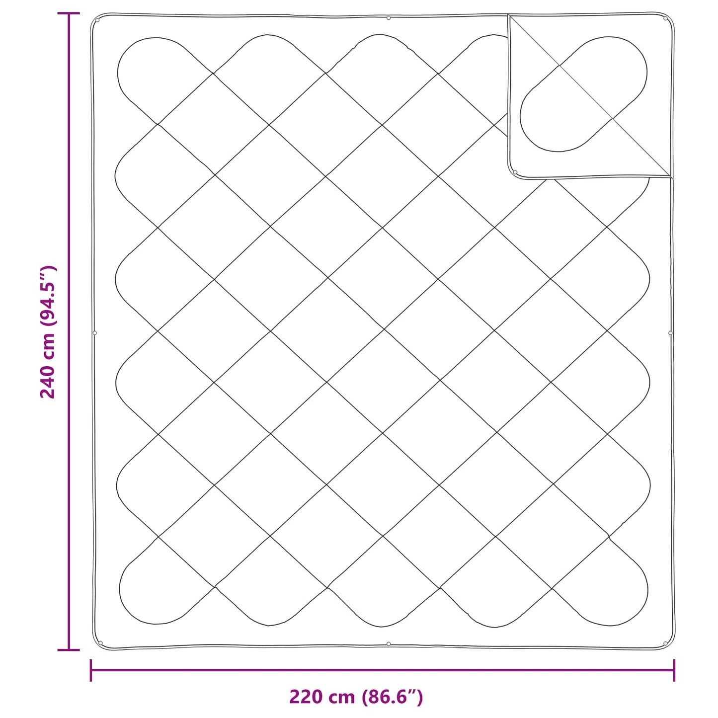 Set di Piumoni 3 pcs Bianco Microfibra e Piuma d'Oca